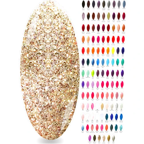 NYK1 Glitter Gold Gel Nail Polish - (Be Dazzled) Diamond UV LED Gel Polish Varnish Colour Nailac Gel Lamp Curing Gel Nail Art Spring Christmas Colour