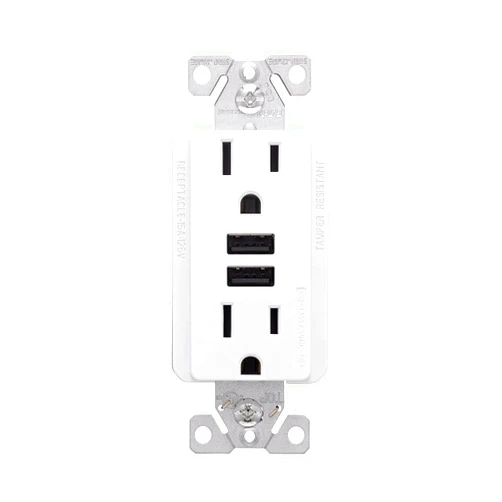 Eaton Wiring Devices TR7765W-BOX Combination 3.6A USB Charger with Duplex Receptacle, 15A, 125V