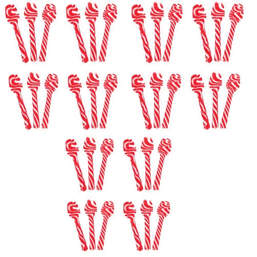 Spoons Candy Cane Peppermint Spoons - Edible Spoons - Hot Chocolate and Coffee - Bulk Children Christmas Favors, Birthday Goody Bag Filler, Stocking Stuffers (36 Spoons)