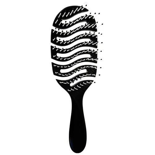 Adulahi Detangler Hairbrush, Soft Bristle Detangling Brush for Straight, Wavy, Curly and Fine Hair, Dry and Wet, Quick Smoothing for Women and Men（Black）