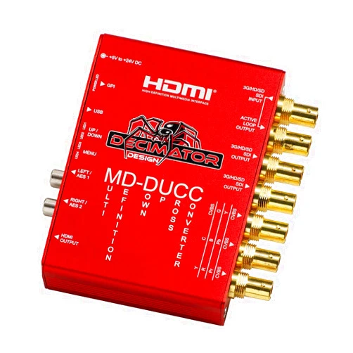 Decimator MD-DUCC Multi-Definiton Down Up Cross Converter SDI to SDI, HDMI and Analogue Video with 2X AES/EBU and 2X Analogue Audio Outputs