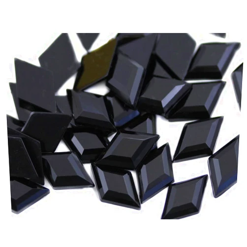 Allstarco 11x18mm Flat Back Diamond Acrylic Rhinestones Plastic Gems for Jewelry Making Costume Jewels Cosplay Embelishments - 35 Pieces (Jet Black H101)