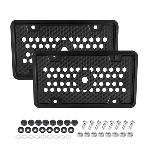 BESULEN Silicone Car License Plate Frames, 2pcs Car License Plate Covers, Rust-Proof Rattle-Proof License Plate Holders for Men Women, Universal US Car License Plate Car Accessories