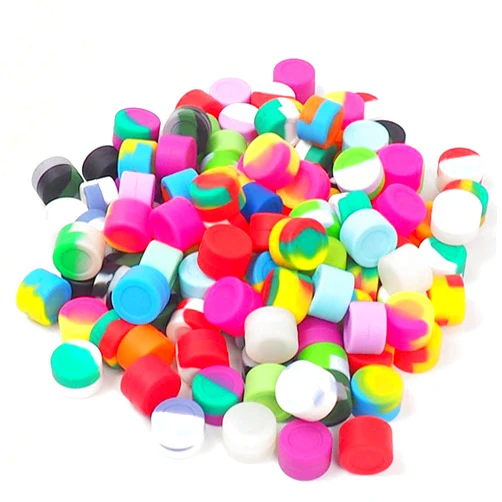 Bringsine 100Pcs 2ml Silicone Wax Containers Non-Stick Multi Use Storage Jars, Oil Concentrate Jars for Home Kitchen Travel, Assorted Colors