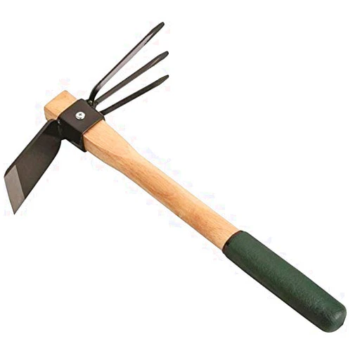 Edward Tools Hoe and Cultivator Hand Tiller - Carbon Steel Blade - Heavy Duty for loosening Soil, Weeding and Digging - Rubber Ergo Grip Handle - Rust Proof