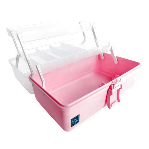 ARJudy Craft Organizers and Storage, 3-Layers Folding Clear Plastic Craft Organizer, Portable Craft Tool Box, Multipurpose Craft Box Organizer for Medicine, Sewing Organizer, Nail, Art Supplies for Kids