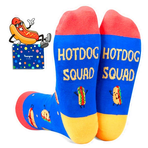 HAPPYPOP Food Socks for Men Women - Funny Burger Taco Gifts, Hot Dog Taco Socks