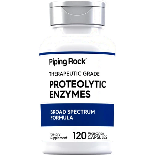 Piping Rock Proteolytic Enzymes Supplements | 120 Capsules | Therapeutic Grade | Broad Spectrum Formula | with Turmeric Curcumin Complex | Vegetarian, Non-GMO, Gluten Free