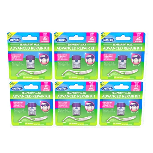 DenTek Temparin Max Advanced Dental Repair Kit, 13+ Repairs, (Pack of 6)