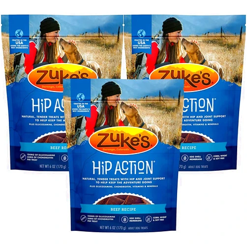 Zuke's 3 Packs Zuke's Hip Action with added Glucosamine and Chondroitin - BEEF (18 oz)