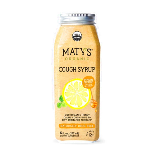 Matys Maty's Organic Cough Syrup, Made with Organic Honey, Lemon & Cinnamon - 6 fl oz.
