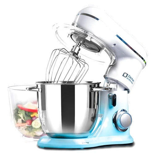 Kitchen in the box Stand Mixer, 5QT + 4.5QT Two bowls Electric Food Mixer, 10 Speeds Kitchen Mixer for Daily Use with Egg Whisk,Dough Hook,Flat Beater (Gradient Blue)