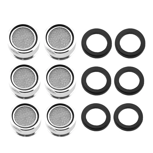RLECS 6PCS 24x13mm Silver Tap Bubbler Brass Housing Faucet Filter Faucet Replacement Part Suitable for Kitchen or Bathroom Tap