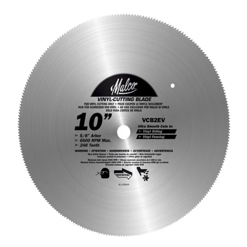 Malco VCB2 EV 10-Inch Vinyl Siding and Fencing Cutting Circular Saw Blade
