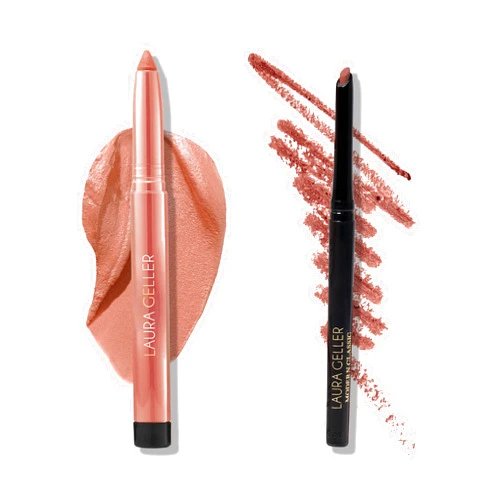LAURA GELLER NEW YORK Complete Lip Look: Modern Classic Lip Liner, Purely Pink + Kajal Longwear Lip Color, Honey