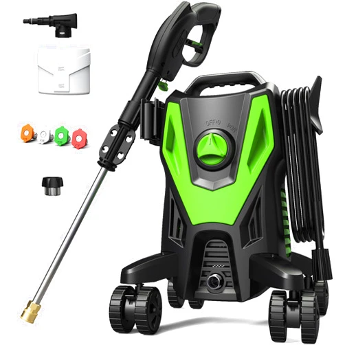 SEN-QII Electric Pressure Washer 4200 PSI 2.8 GPM, 4 Nozzle Tips, High Pressure Washer with 20 FT Hose, 35 FT Power Cord, Adds 4-Wheel Anti-Tip Technology, Swivels 360°, for Gardens, Decks, Paths