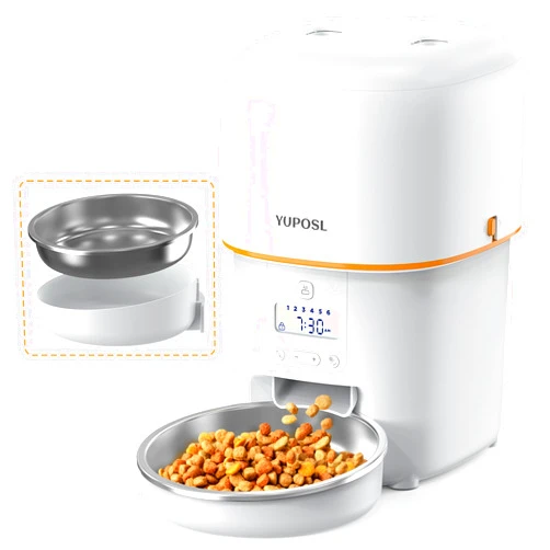 Yuposl Automatic Cat Feeders - 2L/4L Cat Food Dispenser Easy to Use, Timed Automatic Pet Feeder with Over 180-day Battery Life, 1-6 Meals Dry Food Programmable Portion Control Also for Dogs