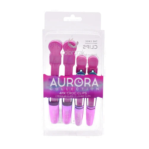 Colortrak The Aurora Collection Croc Clips, 2 Jumbo Size, 2 Standard Size, Ergonomic Comfort Grips, Double-Hinge Design, Matches Other The Aurora Collection Products, Gradient Metallic Finish