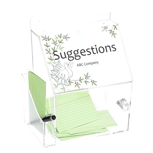 BTSKY Acrylic Suggestion Box with Lock, Wall Mounted Donation Box with 5
