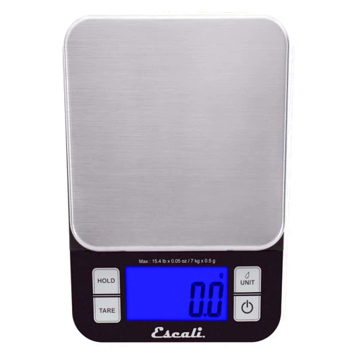 Escali Nutro Digital Food Scale, Multi-Functional Kitchen Appliance, Precise Weight Measuring and Portion Control, Baking and Cooking Made Simple, Stainless Steel Platform, Black, 1 Unit
