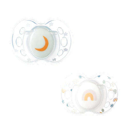Tommee Tippee Nighttime pacifier, 18-36 months, 2 pack of glow in the dark pacifiers with reusable sterilizer pod