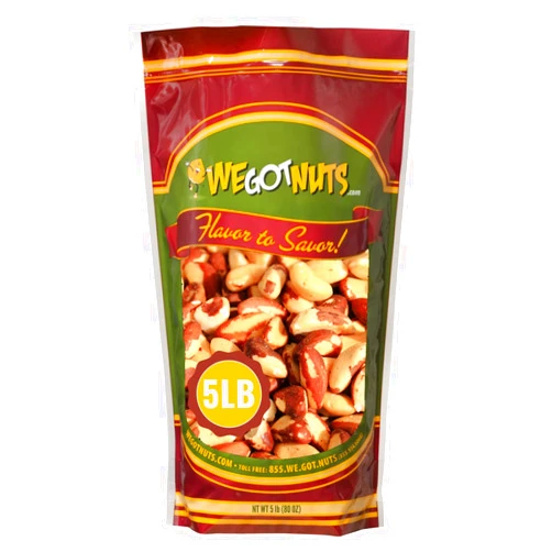 We Got Nuts Raw Brazil Nuts - 5 Pounds, Natural, Unsalted, Shelled, No Preservatives, Kosher Certified- Natural, Fresh, Healthy Diet Snacks for Kids and Adults-by We Got Nuts