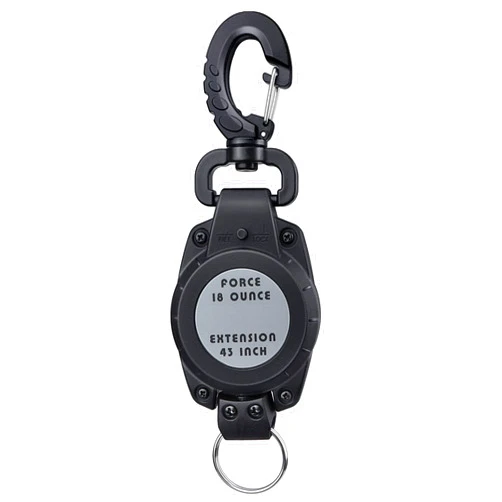 Owekfifv Scuba Gear Retractor, 43'' Stainless Steel Retractable Cord Medium Gear Keeper Tether with Lock, Swiveling Snap Clip and Split Ring for Diving Flashlights, Gauges, and Cameras