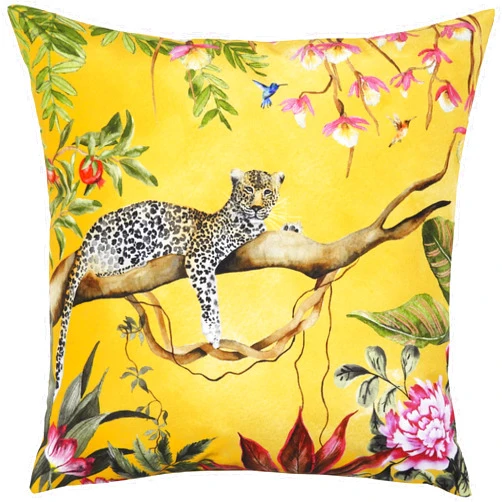 Evans Lichfield Leopard Outdoor Cushion Cover (One Size) (Gold)