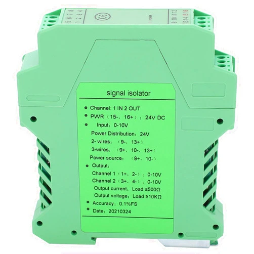 Shanrya Signal Isolator, 0-10V To 0-10V Current Signals Conditioner, Analog Signal Isolator Transmitter Splitter, DIN Rail Mount, PLC Detect Signal Conditioner for 2 or 3 Wire Transmitters