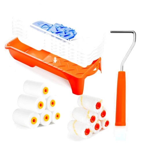 HANJKINZ Paint Roller, 2 Inch Small Paint Roller Kit with High-Density Foam Paint Roller, Microfiber Paint Rollers, Paint Tray, Paint Tray Liner, Roller Frame, Pack of 19