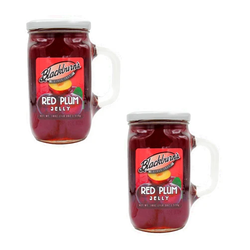 Blackburn's Red Plum Jelly in Reusable Glass Cups (2 Pack)
