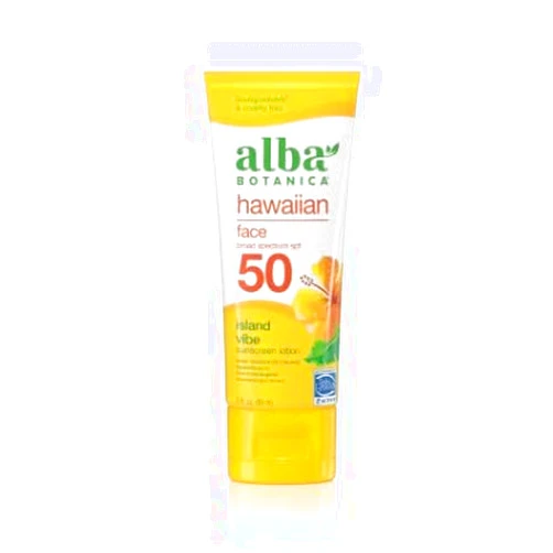 Alba Botanica Facial Sunscreen Lotion, SPF 50, Fragrance Free, 3 Oz