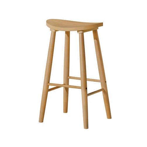Maven Lane Luna Bar Stool – 31 Inch – Round Stool with Footrest – Natural Solid Wood – Space-Saving Design for Pubs, Breakfast Bars & Tall Counters, Ideal for Apartments, Dorms & Compact Living