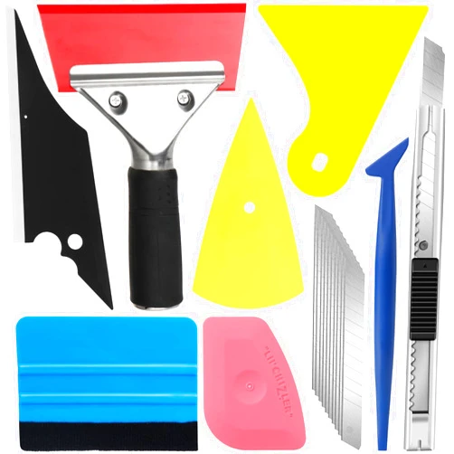 DIYSELF 18 Pcs Window Tint Kit, Vinyl Wrap Tool Kit - Professional Window Tint Tools & Squeegee for Vinyl - Complete Car Wrap Kit for Car Wrap, Stained Glass Window Film, Wallpaper, Water Blades Tool