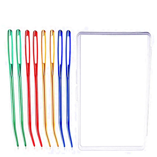 UOOU Yarn Needle,Weaving Needle Tapestry Needle Bent Needles for Crochet Large Eye Darning Needles with Storage Box for Knitting Crochet(Random Color)