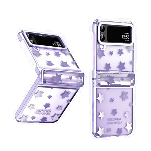 ZIRIAMT Phone Case Compatible with Samsung Galaxy Z Flip 4 5G Case, Clear Slim Phone Case with Transparent Hard PC Back Shockproof Thin Protective Cover Women Glitter Bling Sparkly Case Galaxy Z Flip 4 5G(Col