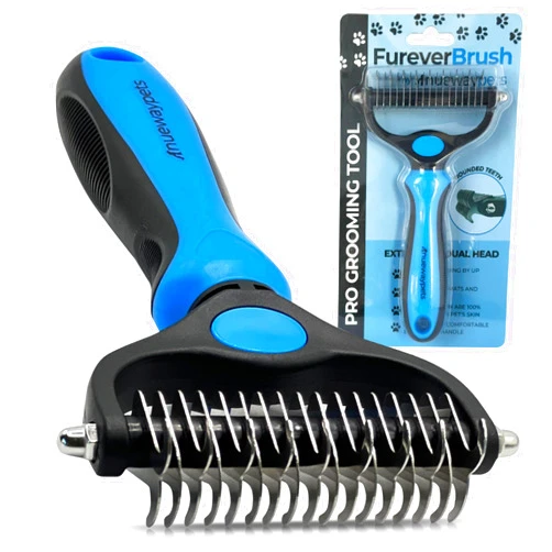 NuewayPets Reduce Shedding with The Original FureverBrush® by NuewayPets - Pro Undercoat Grooming Tool For Dogs | Deshedding and Dematting Tool