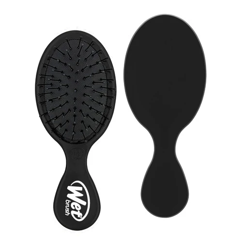 Wet Brush Detangling Brush, Mini Detangler Brush (Black) - Wet & Dry Tangle-Free Hair Brush for Women & Men - No Tangle Soft & Flexible Bristles for Straight, Curly, & Thick Hair