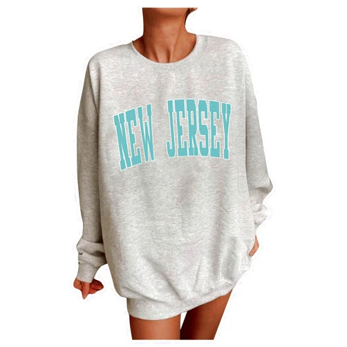 SOLY HUX Women's Oversized Sweatshirt Letter Print Crewneck Long Sleeve Casual Loose Pullover Tops