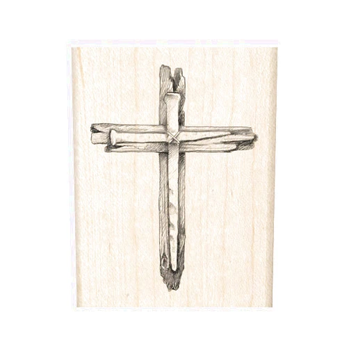Inkadinkado Nail Cross Mounted Rubber Stamp for Card Making and Scrapbooking, 1pc, 1.96''L x 2.5''H