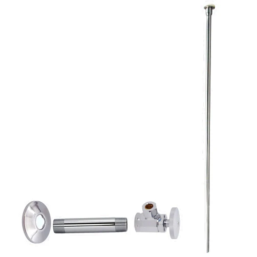 Westbrass Flat Head Toilet Kit with Round Handles, 1/2