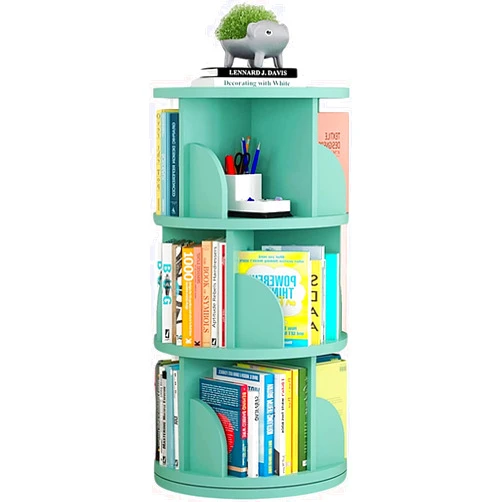 AKALNNB Bookshelf Bookshelf 3 Tier Corner Tall Book Shelf,Creative 360°Rotating Simple Disassembly Bookshelves Simple Student Corner,Wood-40 * 98cm