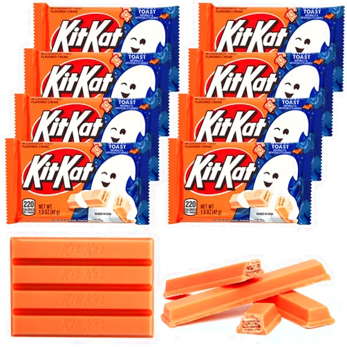 KATIE’S KANDY KORNER KitKat Milk Chocolate Halloween Candy Bars Cinnamon Flavored Ghost Toast 1.5oz Each, Ideal Halloween KitKat for Sharing with Friends and Family Perfect Halloween Themed Candy as a Sweet Surprise for Ghost Lovers (8 Pack)
