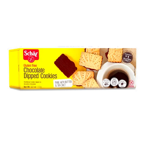 Schar Cookies, Chocolate Dipped, 5.3 Ounce