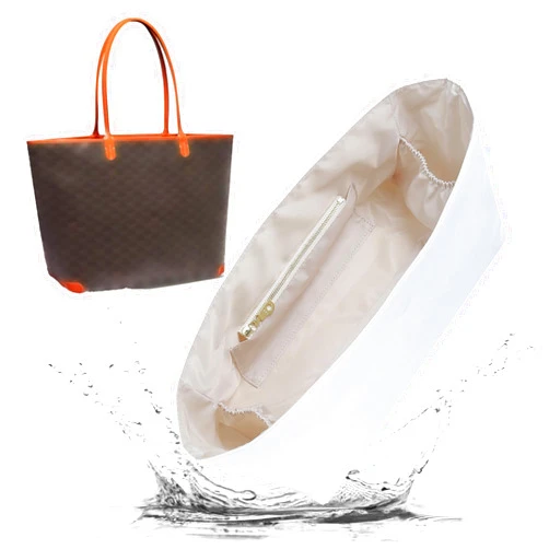 Doxo Purse Organizer Insert for Goyard Saint Louis PM Bags, Ultra-light ST Louis PM Tote Bag Organizer Insert with Flexible Cup Holder & Zipper Pocket, Bag Insert for Women Bags(White)