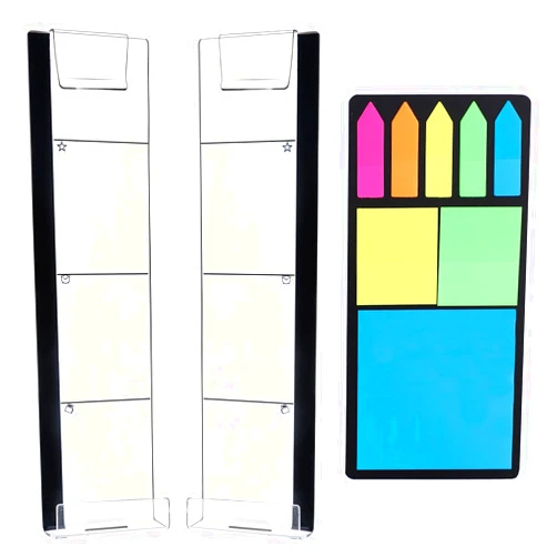 Keenjorika 2PCS Multifunction Clear Computer Monitor Memo Boards （Left & Right） Acrylic Screen Message Side Panel Phone Holder Message Reminder for Office Desktop with Sticky Notes