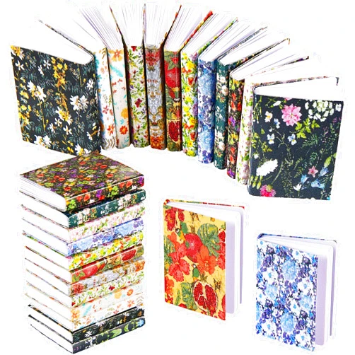 Skylety 24 Pieces 1:12 Scale Miniatures Dollhouse Books Assorted Miniatures Dollhouse Accessories Small Books Decoration Accessories Doll Toy Supplies(Floral Style)