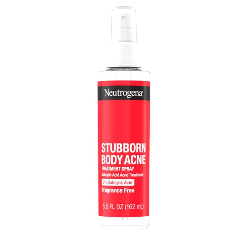 Neutrogena Stubborn Body Acne Spray With Salicylic Acid, Fragrance-Free Spray Acne Treatment to Clear & Help Prevent Acne, Ideal for Chest & Back Breakouts, 2% Salicylic Acid, 5.5 fl. oz