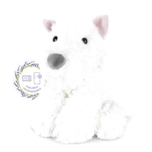 SuzziPals Warmable West Highland White Terrier Dog Stuffed Animals, Microwavable Stuffed Animal Heating Pads for Cramps & Pain, Lavender Westie Puppy Stuffed Dog for Cuddle, Bedtime, Dog Plush Gifts