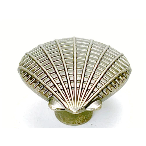 Sonoma Cabinet Hardware Nautical Sea Shell Calico Atlantic Scallop Seashell Knob Antique Pewter - Marine Sea Life Clam Shell New Kitchen Custom Knobs Cottage Nautical